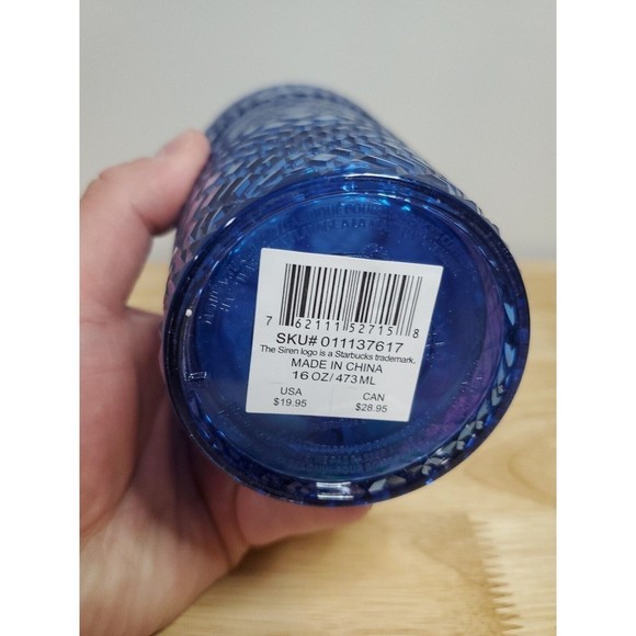 NWT Starbucks 16oz “JEWELED AZURE” Blue Grande - Picture 4 of 8